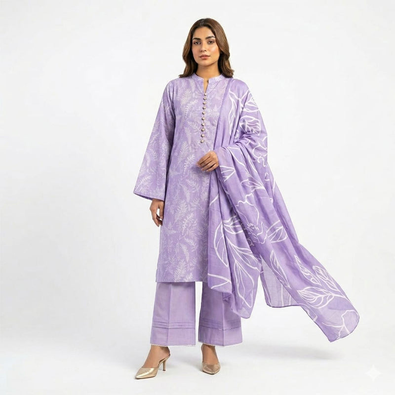 Vol 03 - 3-Piece Embroidery Cotton Suit - Image 3