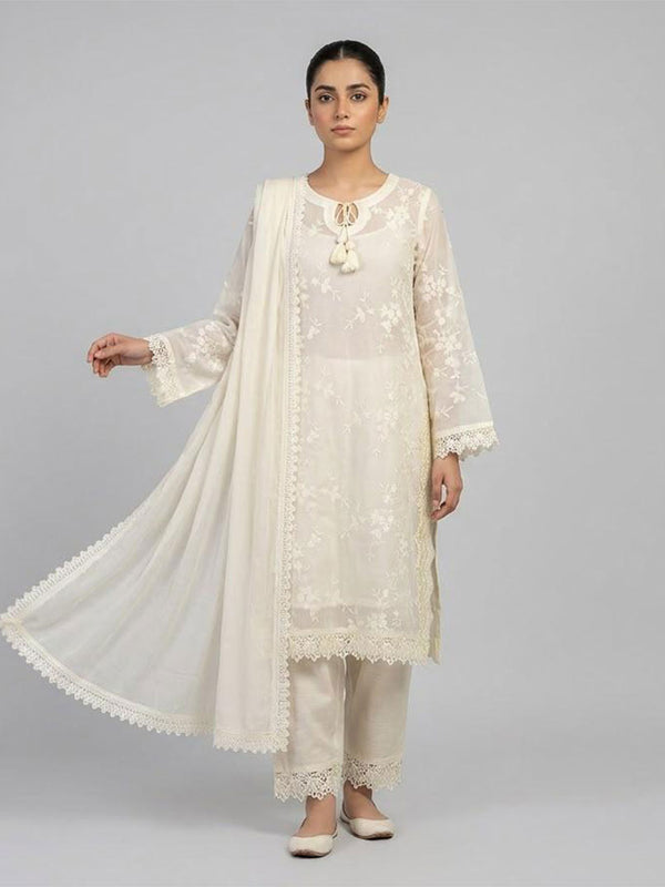 Vol 01 - 3-Piece Embroidery Sheer Lawn Suit - Image 1