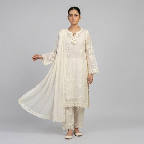 Vol 01 - 3-Piece Embroidery Sheer Lawn Suit - Image 1