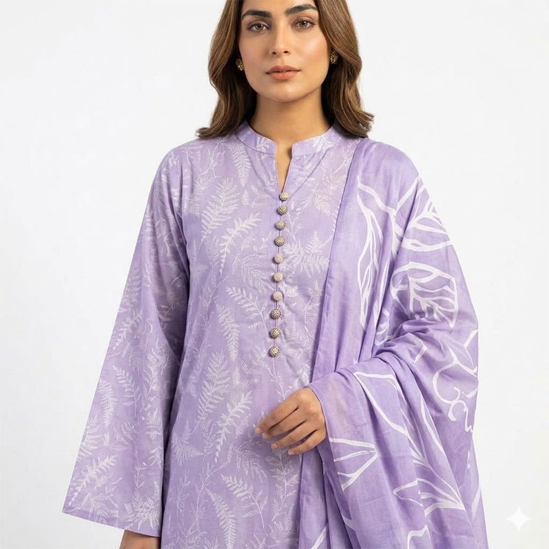 Vol 03 - 3-Piece Embroidery Cotton Suit - Image 4