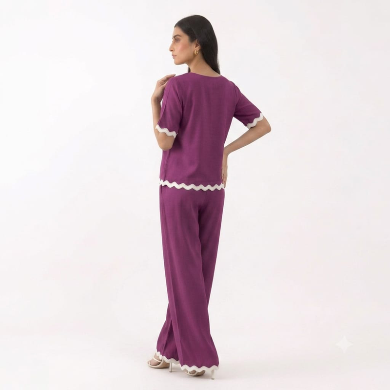 Sahara Mulberry Co-ord Set - Back View
