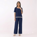 Sahara Aqua Navy Co-ord Set - Front View