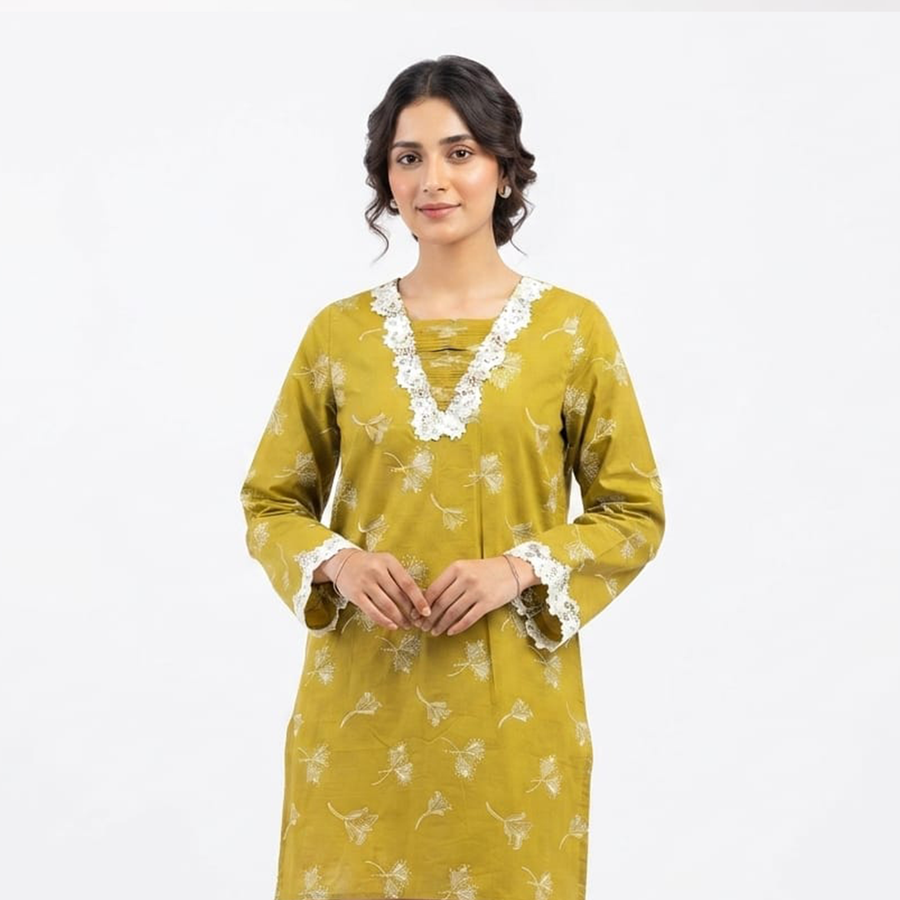 Noor-e-Bahar Embroidered Lawn Kurti - Front View
