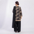 Noir Luxe Black Farshi Lawn Suit - Back View